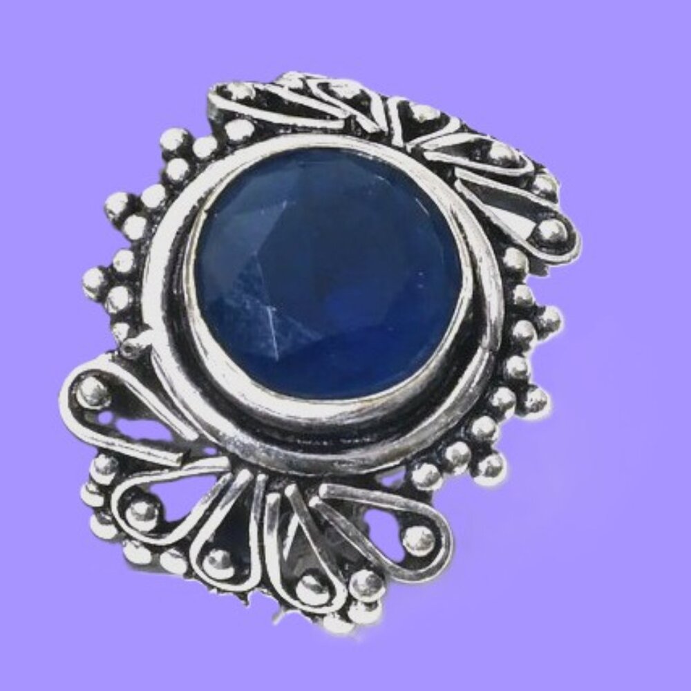 Tanzanite Gemstone Sterling Silver Ring Size 8